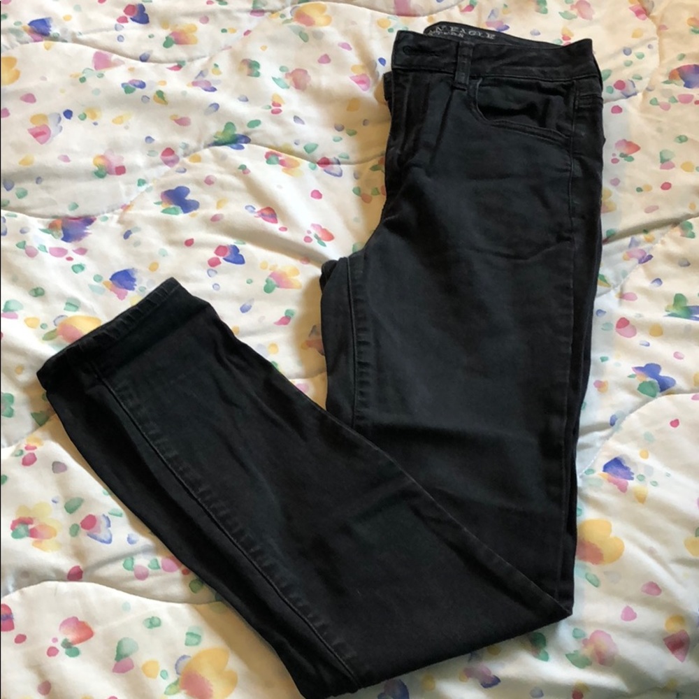 american eagle black jeggings